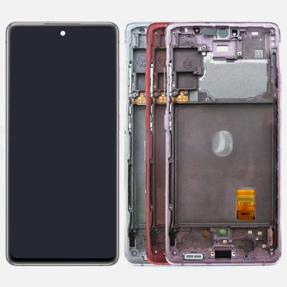 For Samsung Galaxy S20 FE 5G G781 AMOLED Display Assembly with Frame - Orange