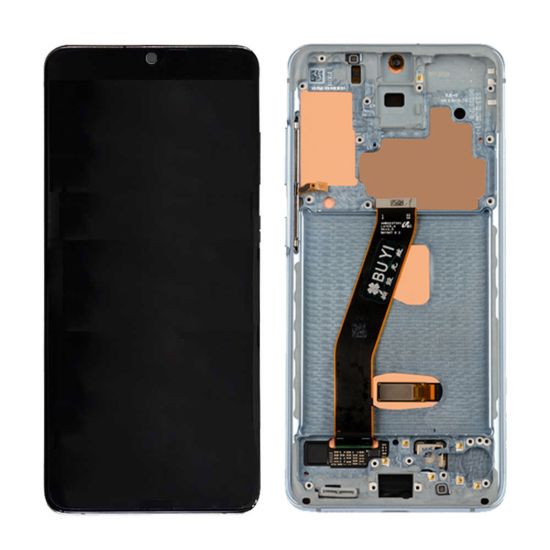 For Samsung Galaxy S20 5G UW G981V AMOLED Display Assembly with Frame - White