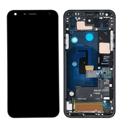 For LG Q7 Plus Q7+ Q610 Display with Single Sim Frame - Black