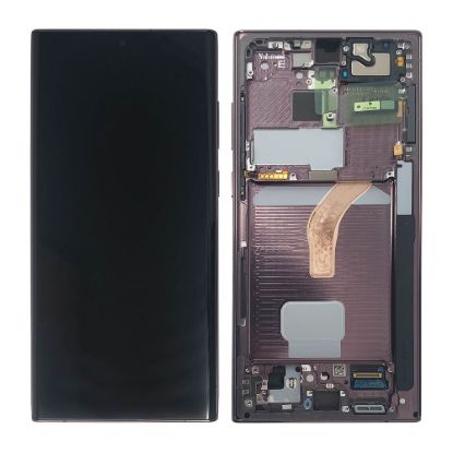 For Samsung Galaxy S22 Ultra 5G AMOLED Display Assembly with Frame - Purple