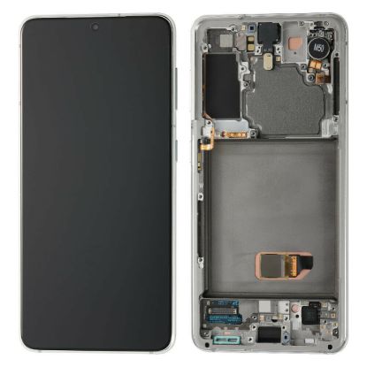 For Samsung Galaxy S21 Ultra 5G G998B AMOLED Display Assembly with Frame - Silver