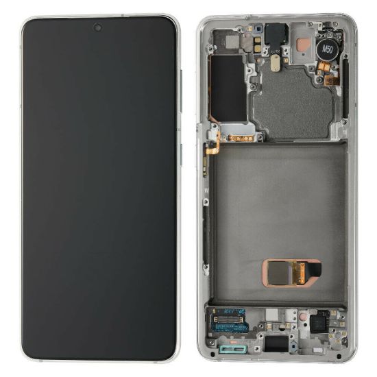 For Samsung Galaxy S21 Ultra 5G G998B AMOLED Display Assembly with Frame - Silver