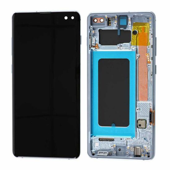 For Samsung Galaxy S10+ S10 Plus G975 G975F AMOLED Display Assembly with Frame - Blue