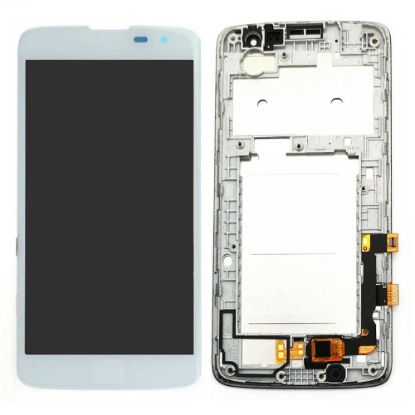For LG Q7 X210 Display with Frame - White
