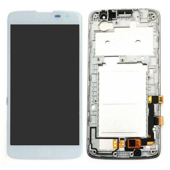 For LG Q7 X210 Display with Frame - White