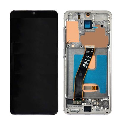 For Samsung Galaxy S20 5G G981 AMOLED Display Assembly with Frame - Silver