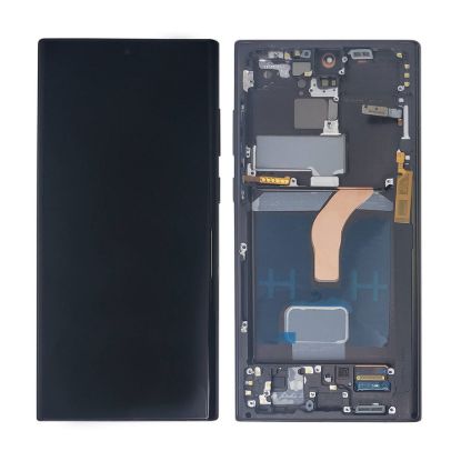 For Samsung Galaxy S22 Ultra 5G AMOLED Display Assembly with Frame - Black