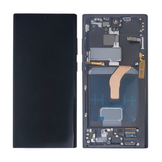For Samsung Galaxy S22 Ultra 5G AMOLED Display Assembly with Frame - Black