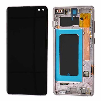 For Samsung Galaxy S10+ S10 Plus G975 G975F AMOLED Display Assembly with Frame - Gold