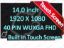 AUO B140HAK03.2 HW8A FRU 5D11D20975 Touch FHD IPS LCD Screen Matte LED Display