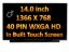 B140XTK02.1 B140XTK02.0 NEW LCD Screen Display w/ Touch For HP Chromebook 14in