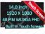 B140HAK03.2 HW 5A 5D11B68428 SD11B68429 IPS LCD Display Touch Screen FHD 40pins