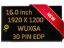 16.0" 100% sRGB FHD IPS LED LCD Screen Display Panel N160JCG-GT1 CMN1610 30pins