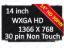 14'' For LENOVO THINKPAD T450 30 Pins HD Screen Replacement LCD Display Panel