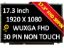 New 17.3" IPS NON TOUCH laptop LED LCD screen for N173HCE-E31