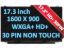 New B173RTN02.2 H/W: 1A LCD Screen LED for Laptop 17.3" HD+ Display Panel