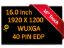 16" B160UAK01.H for Dell Latitude 7640 WUXGA LCD Display Touch Screen IPS Panel