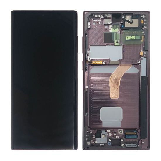 For Samsung Galaxy S22 Ultra 5G AMOLED Display Assembly with Frame - Purple