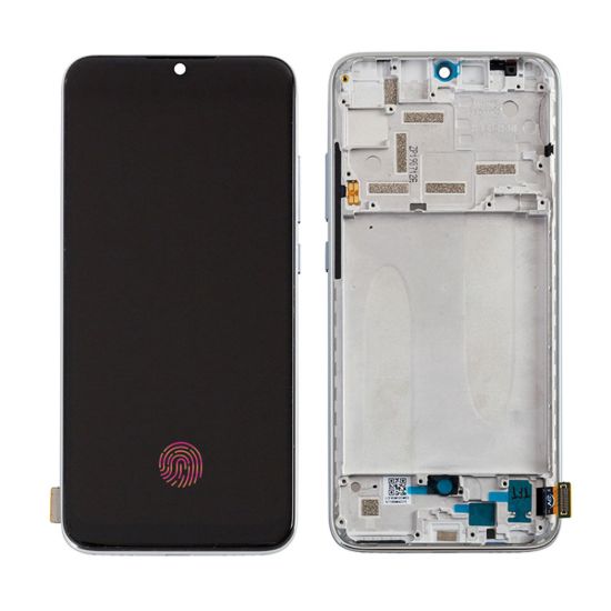 For Xiaomi Mi A3 AMOLED Display Assembly with Frame - Silver