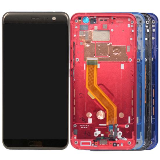 For HTC U11 Screen Digitizer Assembly with Frame - Dark Blue
