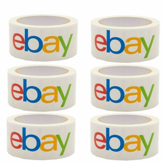 Six (6) Rolls Official eBay Branded eBay Logo Shipping Tape White New Sealed