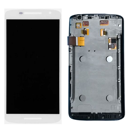 For Motorola Moto X Play Display with Frame - White