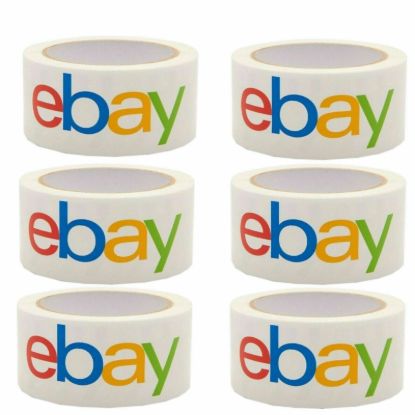 Six (6) Rolls eBay Branded Logo BOPP Shipping Tape 75 yards x 2 " New Sealed.